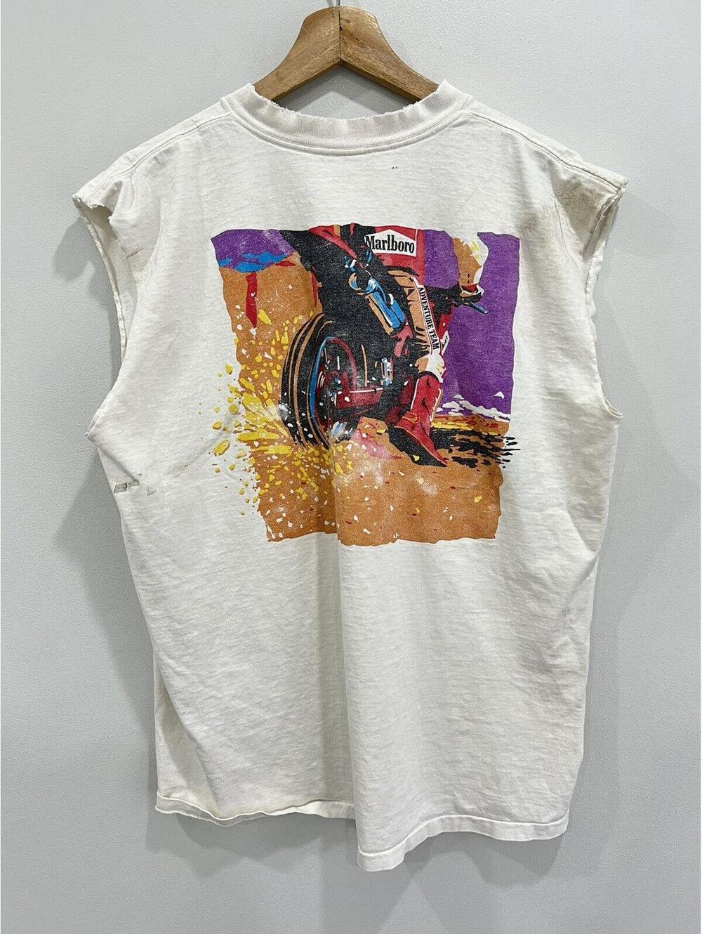 Vintage Marlboro Tee shirt car racing thrashed